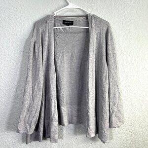 Lane Bryant Open Front Cardigan Sweater Womens Sz 26/28 Gray Drape Shawl Career